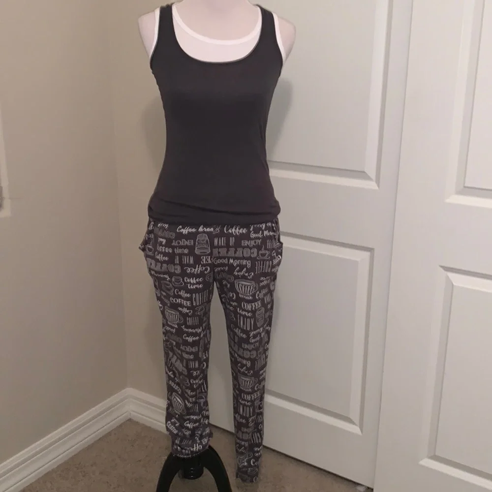 SUPER CUTE COFFEE THEMED SIZE SMALL 3-PIECE MATCHING OUTFIT